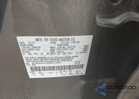 2013 Ford Edge Sel z USA, uszkodzony, nr VIN 2FMDK4JC2DBA73558